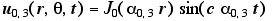 u[0,3](r,theta,t) = J[0](alpha[0,3]*r)*sin(c*alpha[...