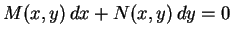 $\displaystyle M(x,y)\,dx+N(x,y)\,dy=0$