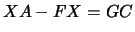 $\displaystyle X A - F X = G C $